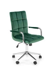 Fotel biurowy ergonomiczny Mooni XL obrotowy na kółkach zielony welurowy do biurka
