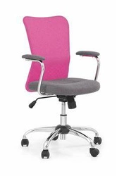 Fotel biurowy ergonomiczny Dany różowy obrotowy z regulacją wysokości do nauki Intesi
