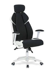 Fotel biurowy ergonomiczny obrotowy Charun czarny z zagłówkiem do biurka nowoczesny