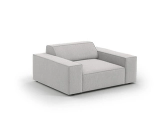 Fotel kubełkowy Jodie Light Grey do salonu nowoczesny welur z podłokietnikami BESO LUX