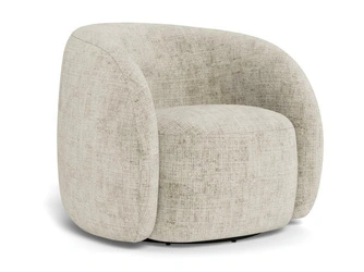 Fotel kubełkowy Lodi do salonu beżowy welurowy obrotowy nowoczesny