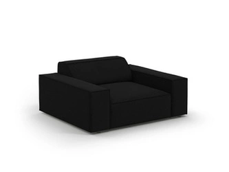 Fotel wypoczynkowy Jodie Black Velvet czarny welur z podłokietnikami do salonu glamour