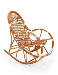 Fotel bujany Kalma wiklinowy boho do salonu i na taras naturalny retro wygodny