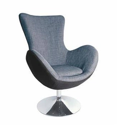 Fotel jajo Patchis szary obrotowy nowoczesny do salonu loftowy tapicerowany Intesi