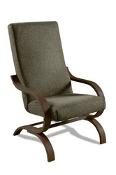 Fotel wypoczynkowy na płozach Corsica zielony welur do salonu skandynawski z podłokietnikami Intesi