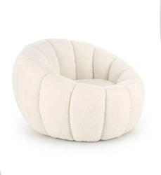 Fotel wypoczynkowy Zitra boucle beżowy do salonu nowoczesny przytulny fotel relaksacyjny