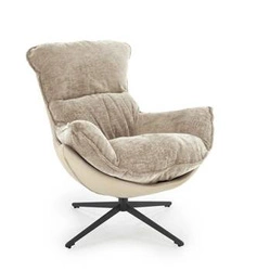 Fotel wypoczynkowy Margalida beżowy skandynawski do salonu z tkaniny HAGA elegancki