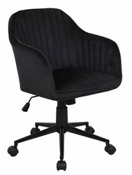 Fotel kubełkowy obrotowy Campo VIC czarny welur do biura i pokoju młodzieżowego z regulacją