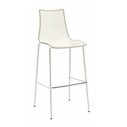 Hoker Zebra SCAB Design 80 cm beżowy nowoczesny z oparciem do kuchni i wyspy chrom