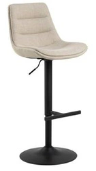 Hoker Adisa beżowy tapicerowany z oparciem obrotowy do kuchni i wyspy nowoczesny 65 cm
