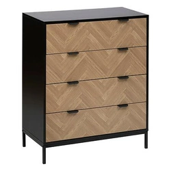 Komoda Chevrons nowoczesna loftowa z szufladami efekt drewna 80 cm do salonu Atmosphera