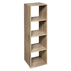 Regał na książki do salonu Kali nowoczesny z 4 półkami z MDF w kolorze naturalnym 134 cm