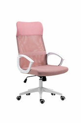 Fotel biurowy ergonomiczny Rosso różowy obrotowy z siatki do biurka nowoczesny Intesi