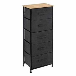 Komoda Tissa czarna nowoczesna z 5 szufladami na nóżkach 114 cm do salonu lub sypialni