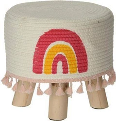 Stołek dziecięcy Tęcza Intesi beżowy drewniany do pokoju dziecięcego przyjemny w dotyku