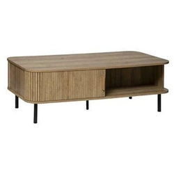 Stolik kawowy Colva prostokątny z półką i szafką boho do salonu Atmosphera 120x60 cm