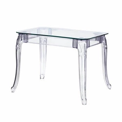 Stół szklany Ghost 120x80cm transparentny nowoczesny glamour do jadalni i salonu Intesi