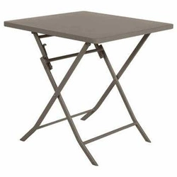 Stół składany metalowy Greensboro szarobrązowy 70x70 cm do ogrodu, na balkon i taras