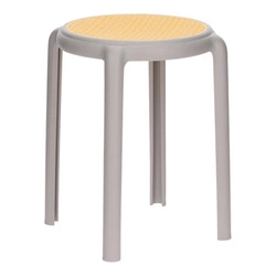 Stołek Zula szary skandynawski do kuchni i łazienki sztaplowany polipropylen Intesi