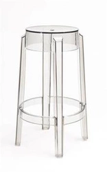 Hoker transparentny Ghost 75 cm nowoczesny stołek barowy do kuchni i jadalni D2.DESIGN