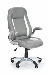 Fotel biurowy ergonomiczny Vetla szary nowoczesny obrotowy z regulacją wysokości eco skóra