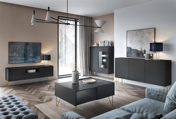 Zestaw  mebli do salonu Marbren czarny