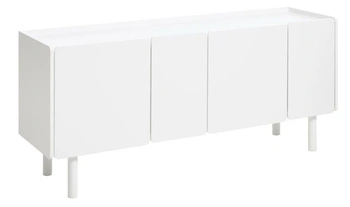 Komoda Bera biała połysk 160 cm nowoczesna na nóżkach do salonu