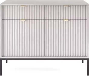 Komoda Delicious ryflowana szara z szufladami nowoczesna 104 cm do salonu Intesi