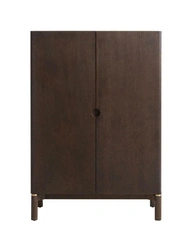 Komoda Arun wysoka 90 cm drewniana espresso nowoczesna do salonu