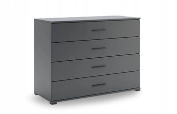 Komoda Della szara 4 szuflady nowoczesna na nóżkach do salonu i sypialni Intesi