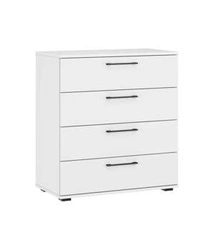 Komoda Harald biała z 4 szufladami nowoczesna komoda do salonu i sypialni Intesi 77 cm