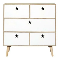 Komoda z szufladami Etoile biała skandynawska na nóżkach 69 cm do sypialni i salonu Intesi