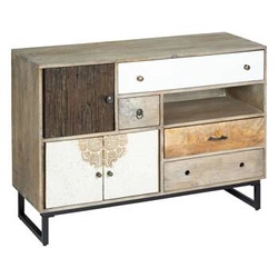 Komoda z szufladami Koval rustykalna drewniana multikolor do salonu 115 cm Atmosphera