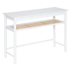 Konsola Cabras biała boho z półką rattanową do przedpokoju i sypialni Atmosphera 110 cm