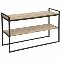 Konsola do przedpokoju Edena Atmosphera nowoczesna drewniana z półkami 120 cm na metalowej podstawie