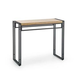 Indar industrialny stolik konsolowy do przedpokoju nowoczesny dąb złoty czarny 90 cm Intesi