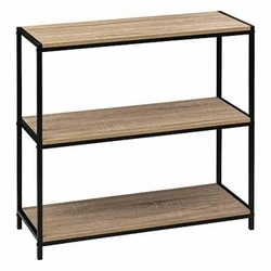 Konsola loftowa Aliaj 3-poziomowa z półkami do przedpokoju i salonu czarna naturalna 80 cm
