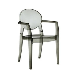 Krzesło Igloo SCAB Design dymione nowoczesne do jadalni i kuchni z podłokietnikami sztaplowane