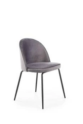 Krzesło tapicerowane Nebraska szare welurowe do jadalni i salonu nowoczesne Intesi