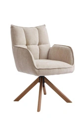 Krzesło do jadalni Marilla tapicerowane obrotowe z podłokietnikami