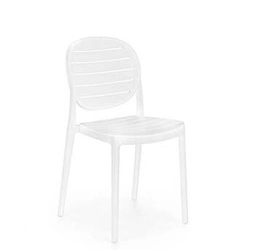 Krzesło Mindi białe z tworzywa sztucznego do jadalni i kuchni łatwe czyszczenie sztaplowane