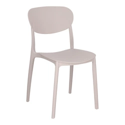 Krzesło Plasta taupe z tworzywa do jadalni i kuchni nowoczesne