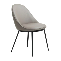 Krzesło tapicerowane Nirro ekoskóra taupe nowoczesne do jadalni i salonu