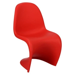 Krzesło Balance inspirowane Panton Chair czerwone, sztaplowane, nowoczesne krzesło do jadalni