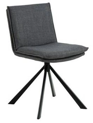 Krzesło do jadalni Flynn Actona tapicerowane szare ciemne obrotowe nowoczesne loftowe