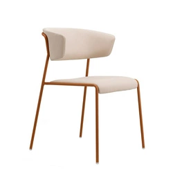 Fotel kubełkowy Lisa tapicerowany wodoodporny pomarańczowy do salonu i jadalni na wysokich nogach