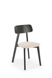 Krzesło do jadalni Elana beżowe tapicerowane drewniane retro Intesi klasyczne do salonu