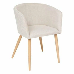 Krzesło tapicerowane Marlo Atmosphera beżowe z podłokietnikami do jadalni i salonu skandynawskie