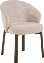 Krzesło tapicerowane do jadalni Darlene beżowe z podłokietnikami skandynawskie Actona