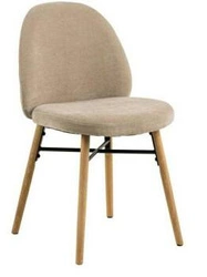 Krzesło tapicerowane Sophia Actona beżowe dąb nowoczesne do jadalni i salonu skandynawskie